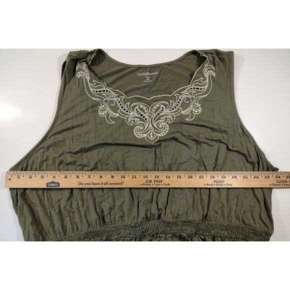 Croft & Barrow green sleeveless dress with cutwork detail - Picture 6 of 9